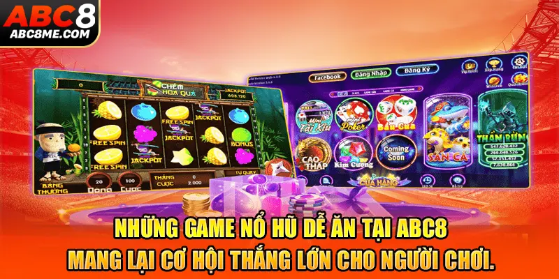 Top Game Nổ Hũ Dễ Ăn Tại ABC8 – Chơi Là Thắng, Rinh Thưởng Cực Khủng Những game nổ hũ dễ ăn tại ABC8 mang lại cơ hội thắng lớn cho người chơi.